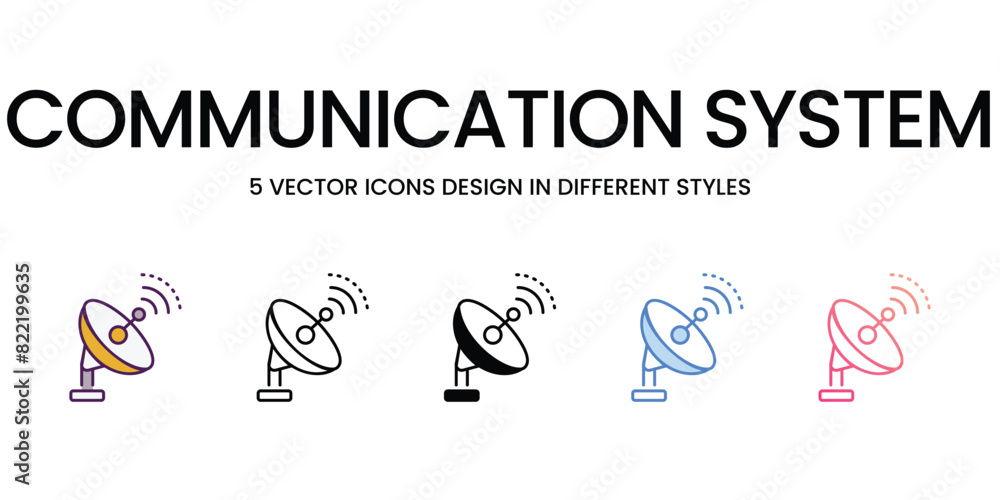 Communication System Icons different style vector stock illustration Communication System Icons different style vector stock illustration