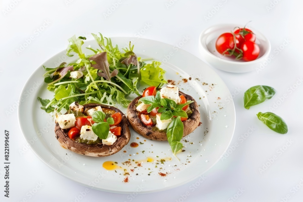 Grilled Portobello Pizzas with a Variety of Delicious Toppings Grilled Portobello Pizzas with a Variety of Delicious Toppings