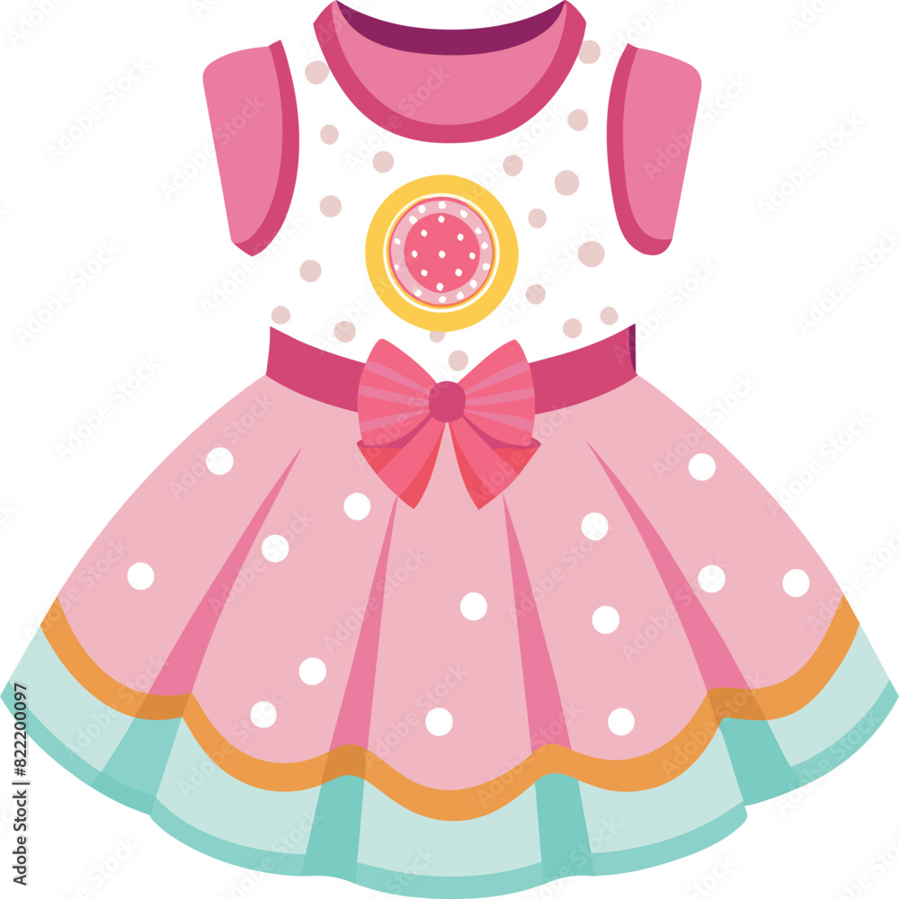 Clothes for baby Realistic dress. Textile for kids vector flat design. vector colorful baby style Clothes for baby Realistic dress. Textile for kids vector flat design. vector colorful baby style