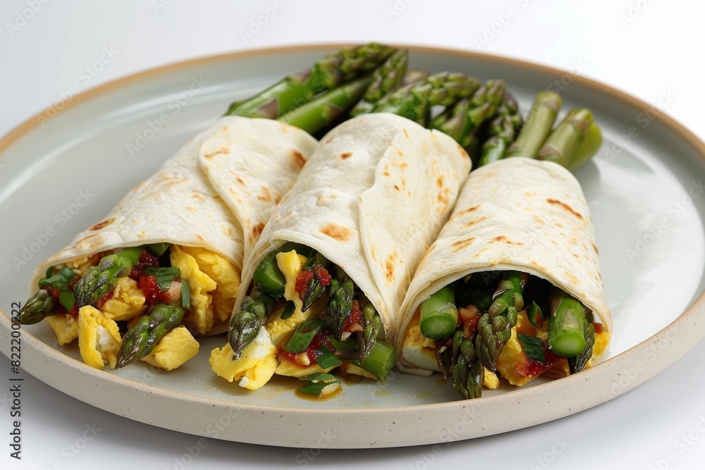 Wholesome Asparagus and Egg Wrap with Spicy Shiitake Mushroom Salsa Wholesome Asparagus and Egg Wrap with Spicy Shiitake Mushroom Salsa