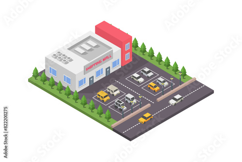 Isometric shopping mall