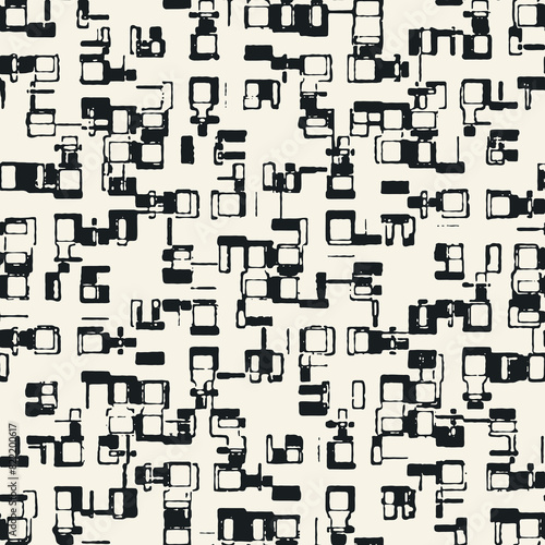 Monochrome Abstract Elements Mottled Textured Pattern