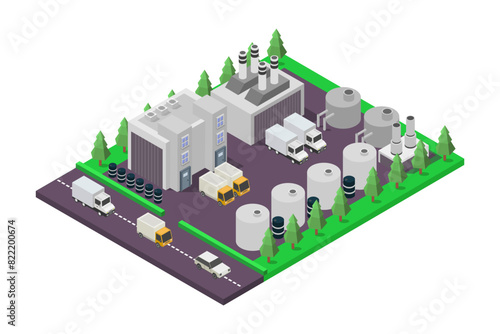 Isometric oil refinery