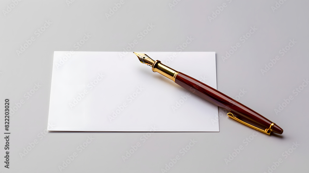 An image of a blank card mockup with pen An image of a blank card mockup with pen