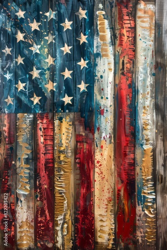 Flag of the USA - oil painting. © VISUAL BACKGROUND