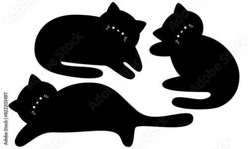 黒猫のかわいいフレームセット2