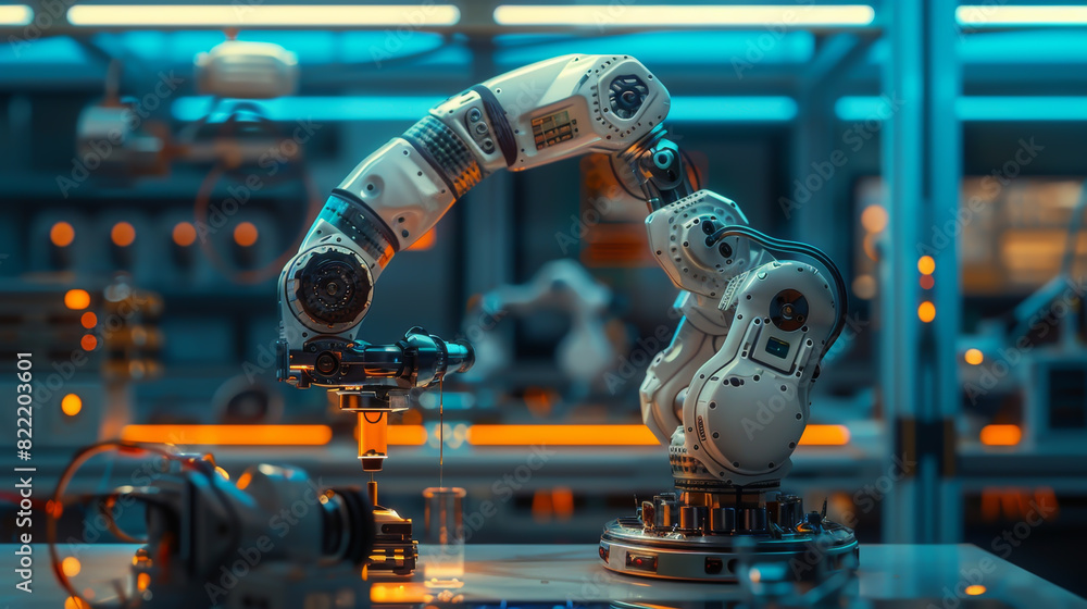 Fototapeta premium The robotic arm is a versatile tool that can be used in a variety of industrial applications.