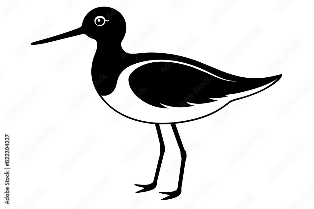 Obraz premium Sandpiper silhouette vector illustration