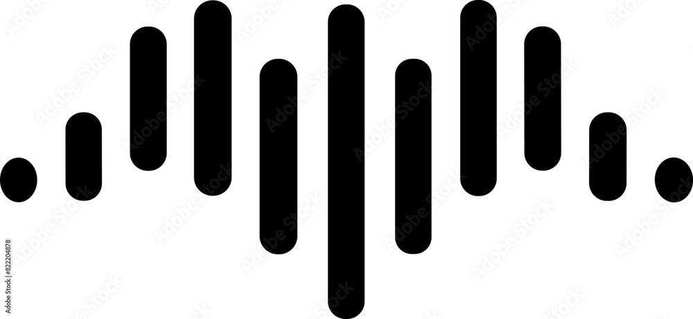 Analog and digital audio signal and graph. Sound wave icon. Music ...