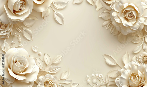 decorations frame with flower, empty space for decoration design text gift background