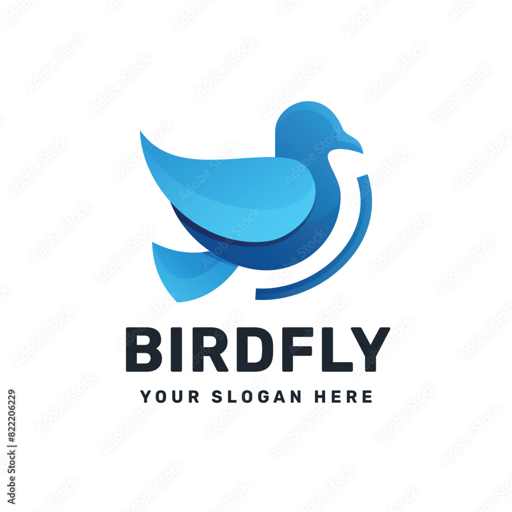 fly bird gradient logo color modern