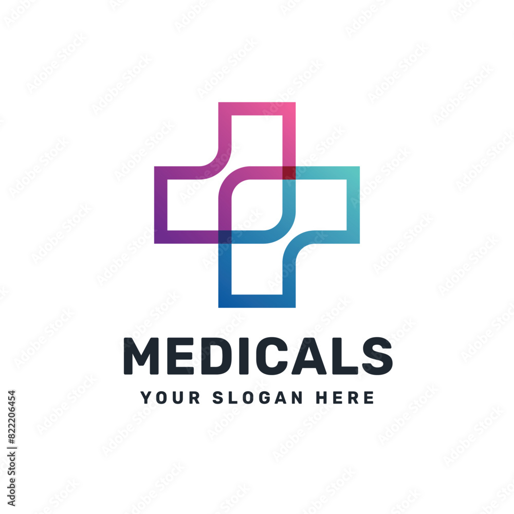 medical health plus line logo design medical health plus line logo design