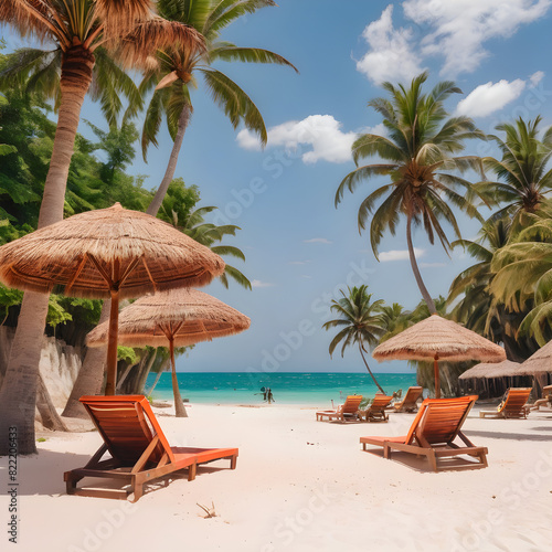 beach with palm trees