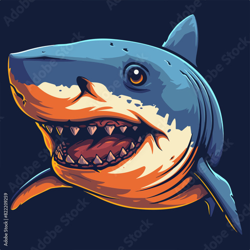 Blue shark vectorial cartoon