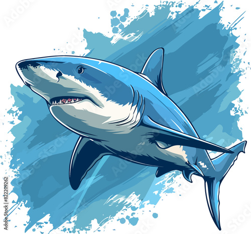 Blue shark vectorial cartoon