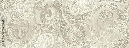 A sophisticated, paisley pattern background with intricate details and soft tones.