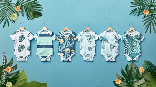 a cheerful banner flaunting an assortment of baby clothing, from cozy onesies to cute rompers, promising comfort and cuteness for your precious bundle of joy. photo