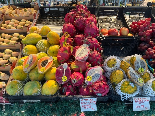 Fruits  at Mercado do Bolhao. Bolhao Market stands as a testament to the Porto rich history and culinary heritage.