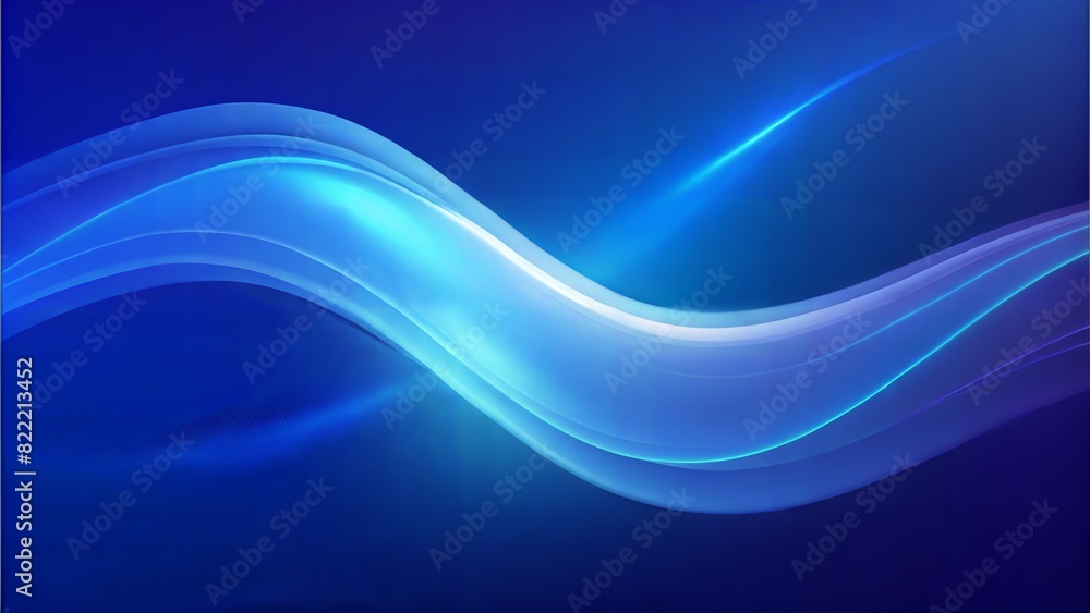 Fototapeta premium Blue Waves: Smooth, flowing blue wave patterns creating a calming and serene abstract background. 