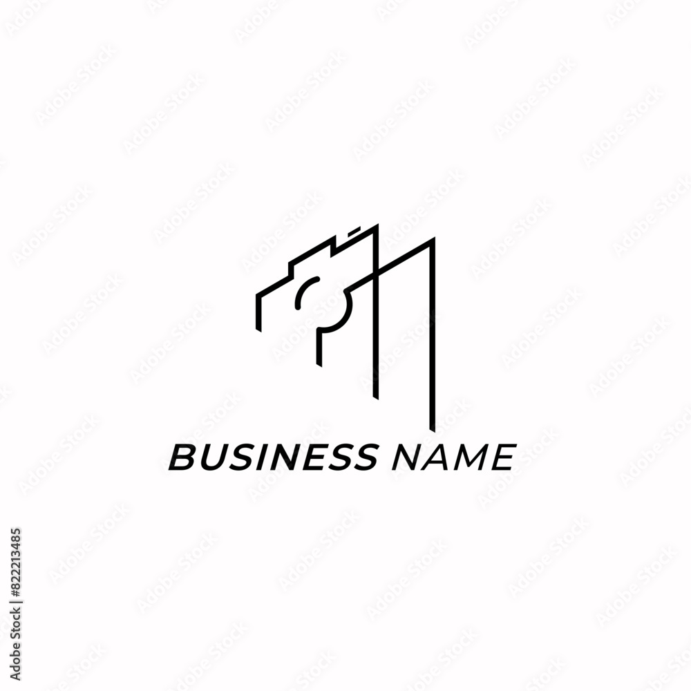 design logo creative letter M and camera design logo creative letter M and camera