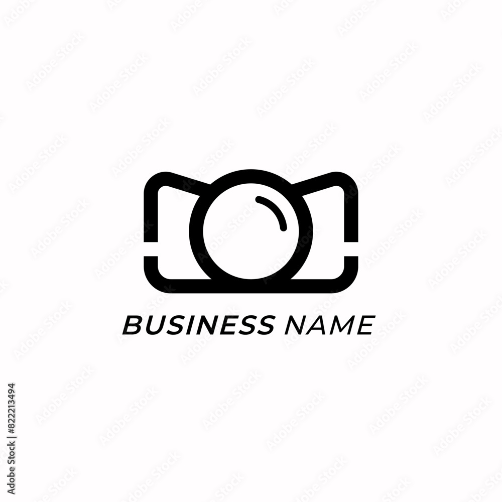 Obraz premium design logo creative letter M and camera lens