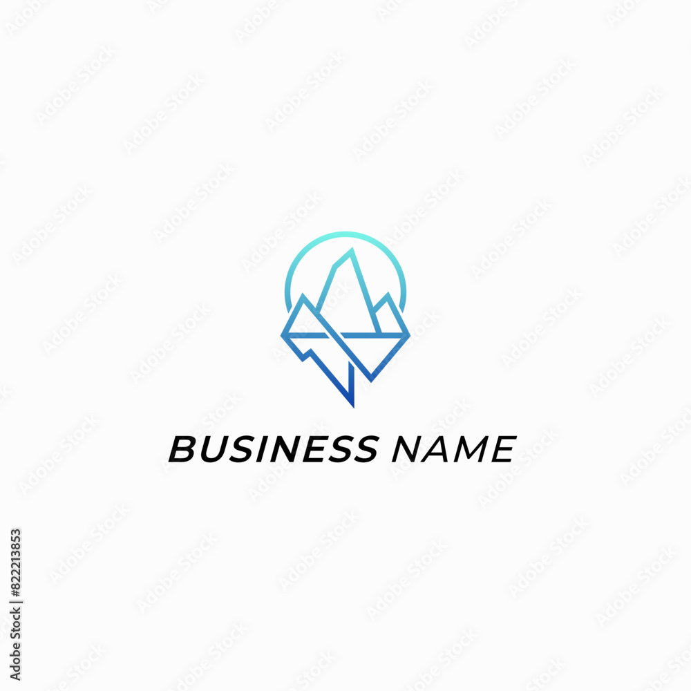 design logo creative line ice mountain design logo creative line ice mountain