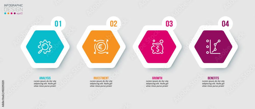 Infographic template business concept with step.
Infographic template business concept with step.