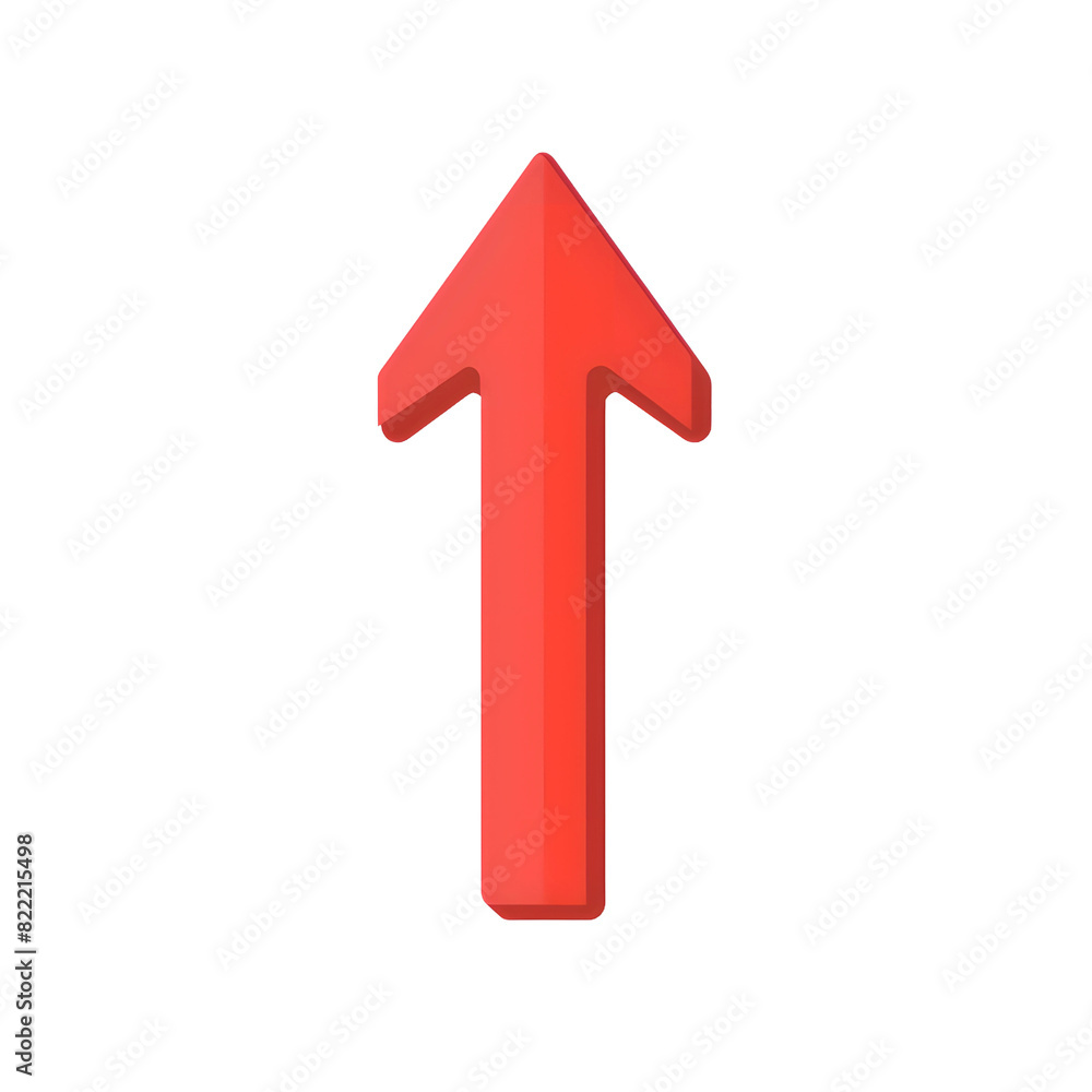 Simple Red Arrow Pointing Upwards, isolated on transparent background, Generative AI Simple Red Arrow Pointing Upwards, isolated on transparent background, Generative AI