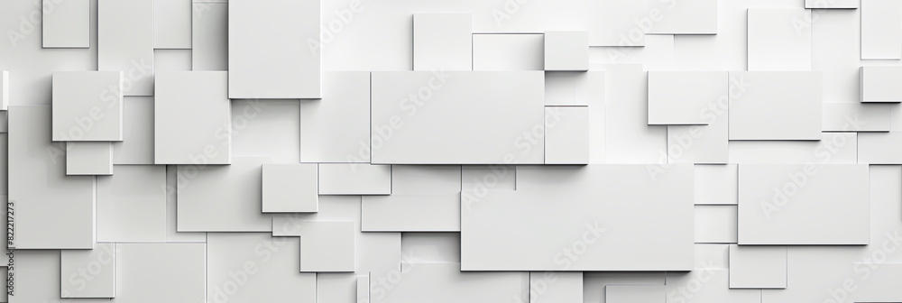 abstract white background with squares and blocks, generative AI