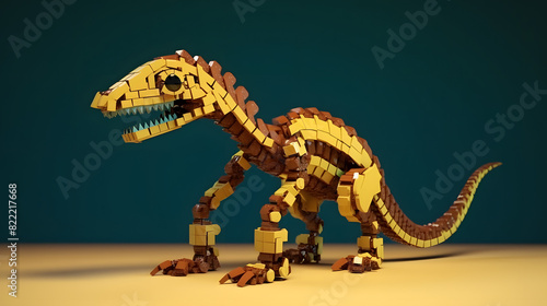 robot Coelophysis 3d pixel photo