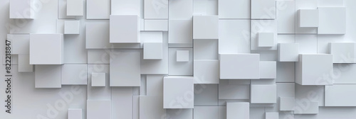 abstract white background with squares and blocks, generative AI