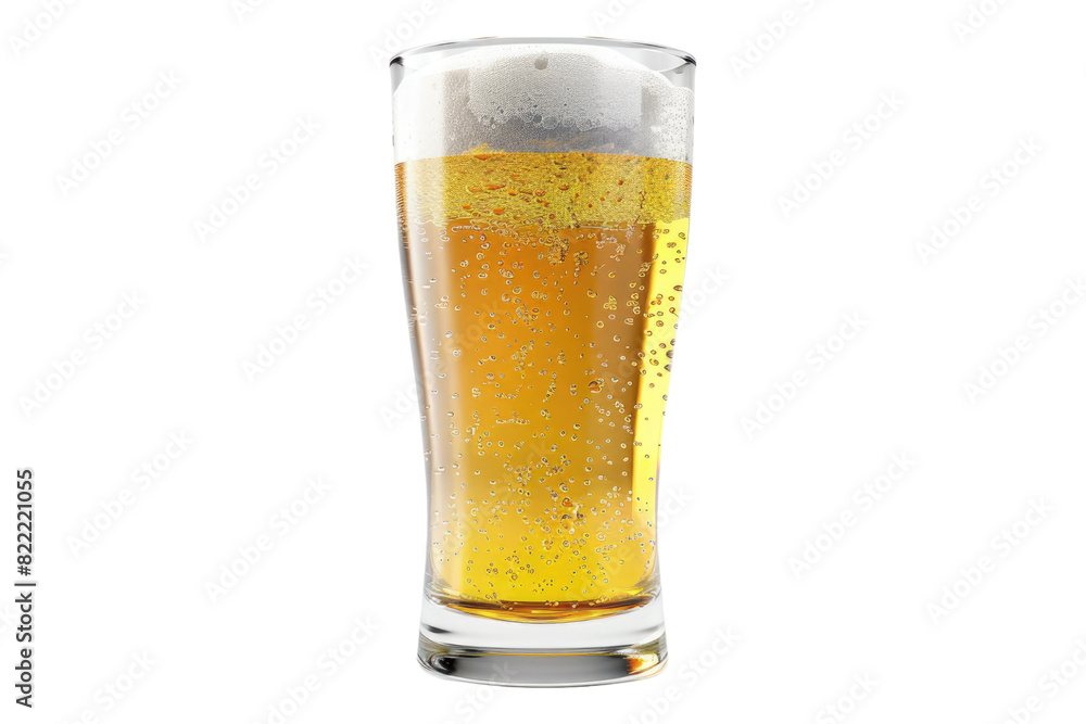 Filled glass of craft light beer isolated on transparent background Filled glass of craft light beer isolated on transparent background