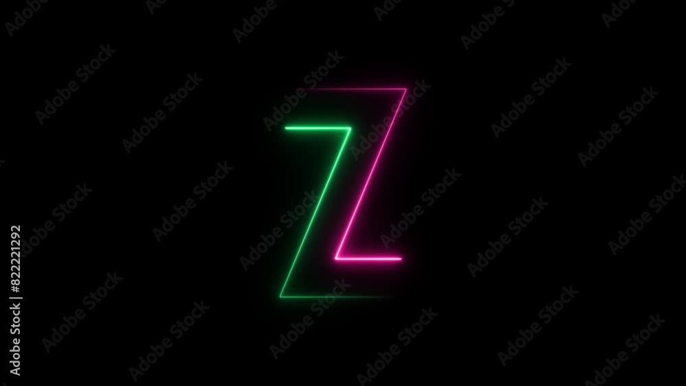 Modern flickering neon letter z animation Modern flickering neon letter z animation