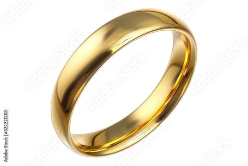 Gold ring isolated on transparent background
