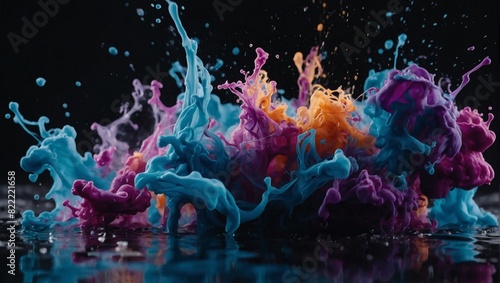 Abstract ink dispersion in water backdrop.