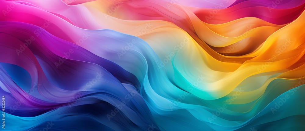 Vibrant abstract background with flowing, colorful waves in shades of pink, blue, yellow, and purple, creating a dynamic and artistic visual effect. Vibrant abstract background with flowing, colorful waves in shades of pink, blue, yellow, and purple, creating a dynamic and artistic visual effect.