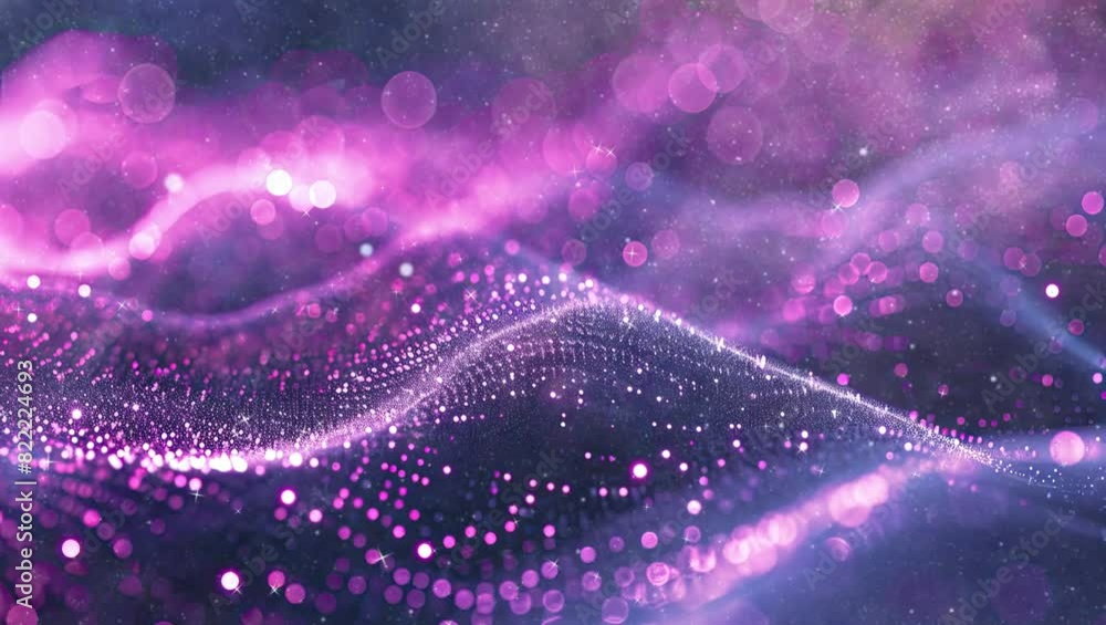 Digital purple particles wave and light abstract background with shining particles Digital purple particles wave and light abstract background with shining particles