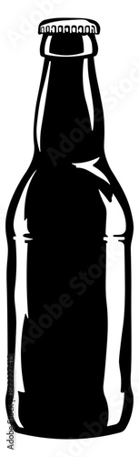 black silhouette of a bottle without background