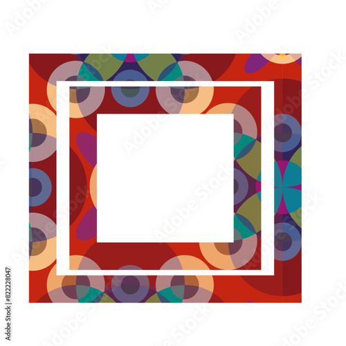 Rahmen 2 fach mit Ringen, Farben, Vektor, rot, gruen, blau, orange 