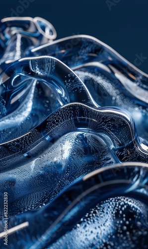 Blue Abstract Glowing Waves,Photorealistic HD