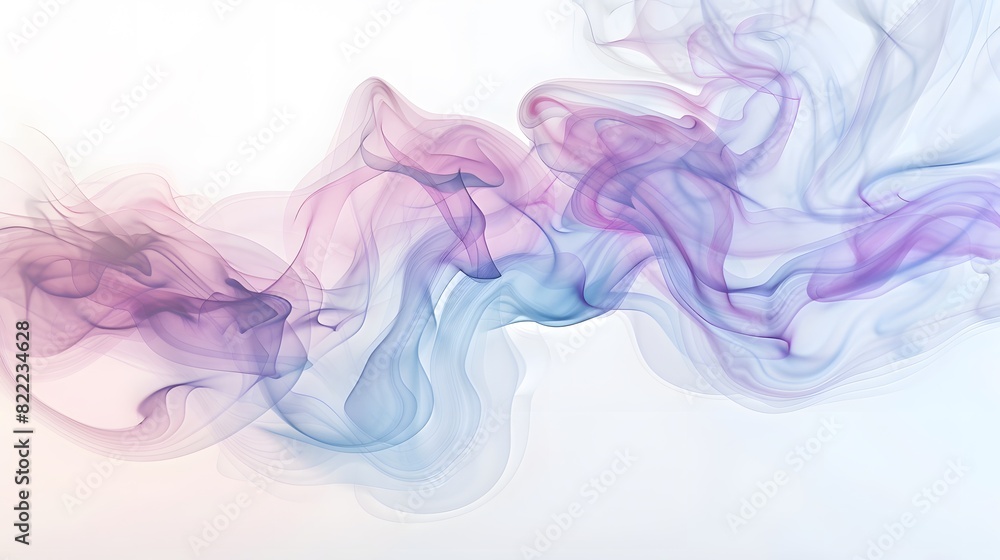 A swirling fusion of pastel smoke, creating an abstract aurora borealis on white.