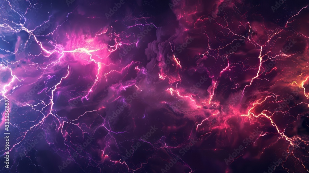 Obraz premium Flash of lightning on dark background.