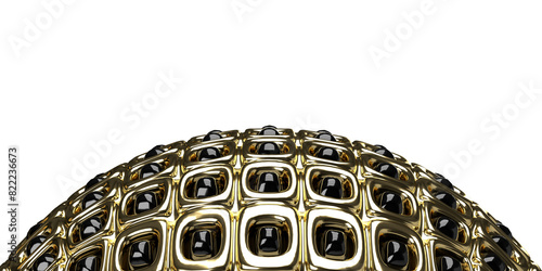 3D rendered gold and black color cells  for backgrounds and wall papers. Abstract luxury concept. Large copy space.