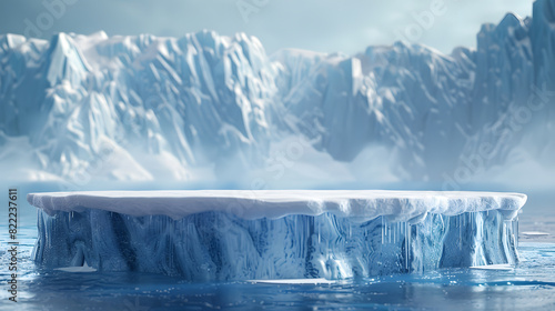 Serene arctic iceberg and mountain landscape photo