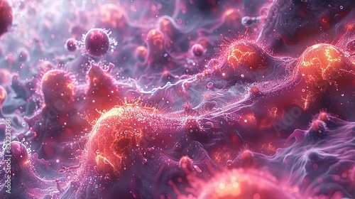 Human Immune System Under Macro Lens, Featuring Mushroom-Core Colors photo