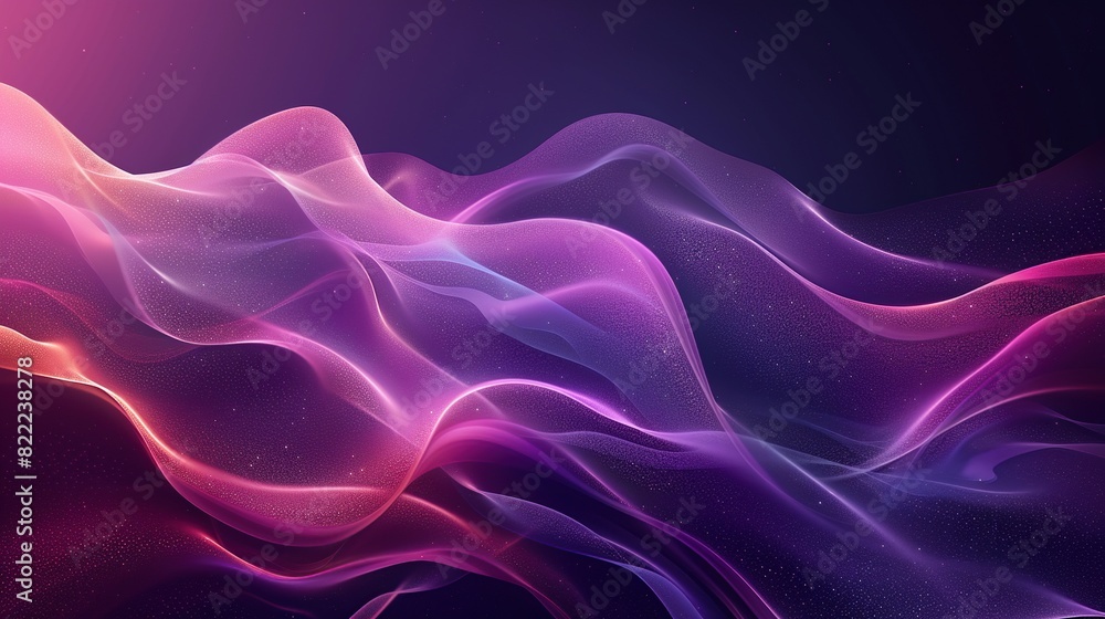 Obraz premium Wave-shaped abstract background, dark purple geometric template with mixed shapes.