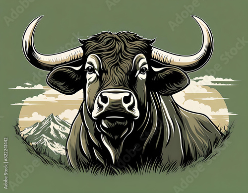 The Majestic wild bull. Farm animal. Wild Bull #03