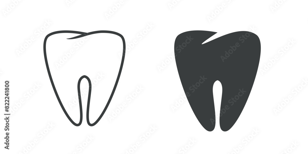 Tooth icon line outline art simple vector graphic illustration set, teeth shape silhouette stroke black white image clip art cut out isolated Tooth icon line outline art simple vector graphic illustration set, teeth shape silhouette stroke black white image clip art cut out isolated