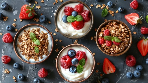 Healthy breakfast spread