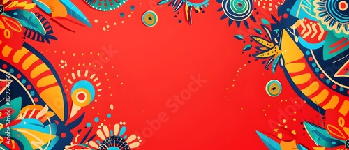 Vibrant Abstract Doodle Border Design for Hispanic Heritage Month Background photo